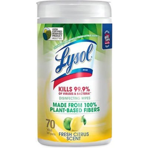 United Stationers Supply Lysol Disinfecting Wipes II, Fresh Citrus, 70 Wipes/Canister, 6 Canisters/Carton 19200-49128